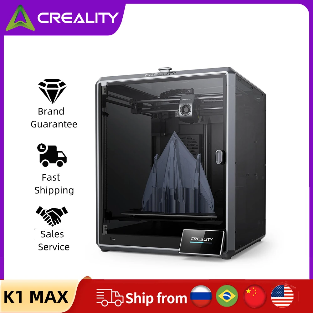 Creality K1 Max 3D Printer 600mm/s High-Speed 3D Printers Auto Leveling Dual Cooling Smart AI Function Large Printing Size