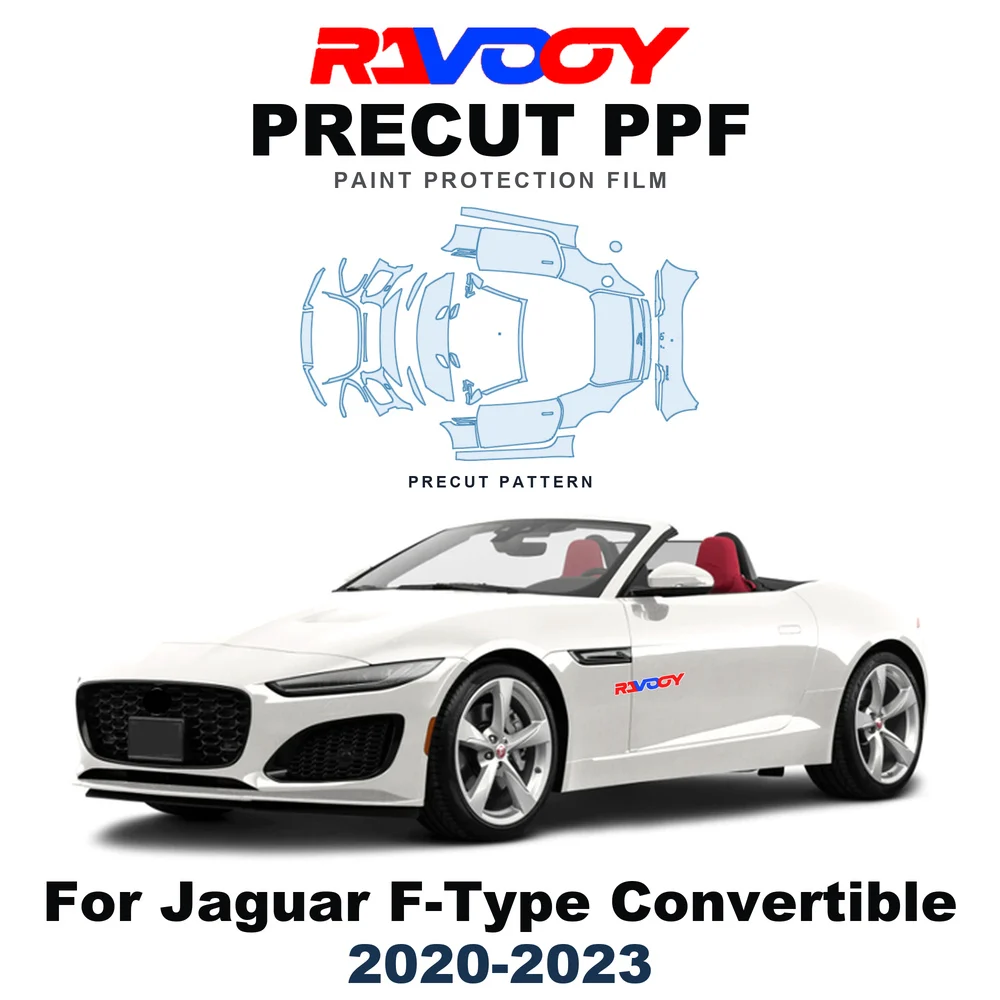 Precut PPF For Jaguar F-Type Base Convertible 2020-2023 8.5mil TPU Paint Protection Film Hood Bonnet Bumper Headlight Clear Kit