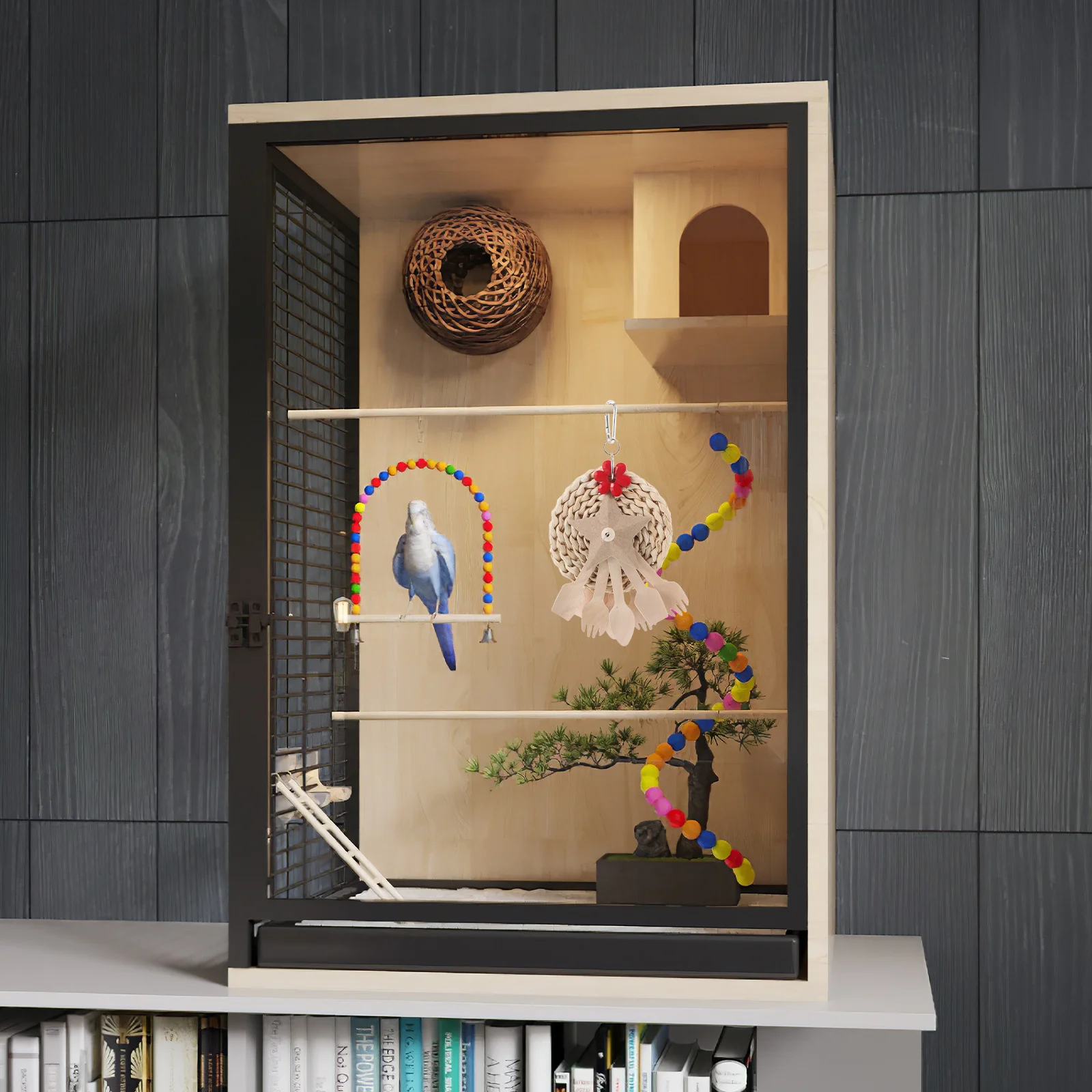 

Parrot Hanging Chew: Bird Swing For Small Medium Birds Cage Foraging Entertainment Budgie Cockatiel Conure Lovebird Finch