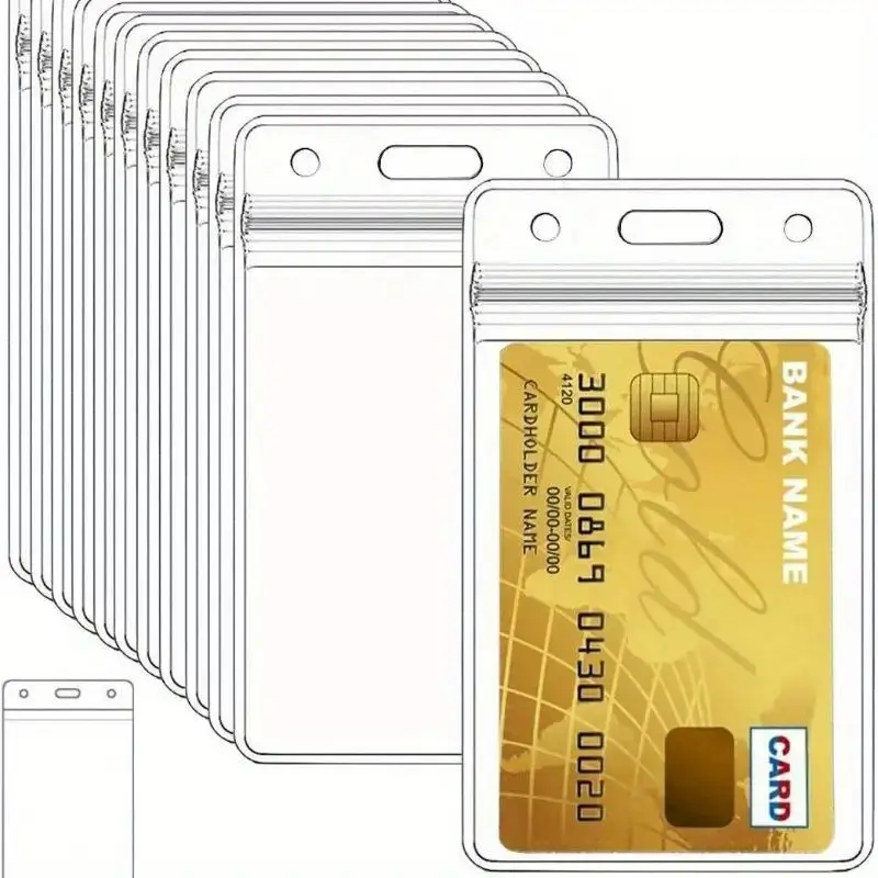 Clip transparent imperméable pour cartes, housse de protection en plastique, housse de protection pour cartes bancaires, portefeuille pour cartes d'identité