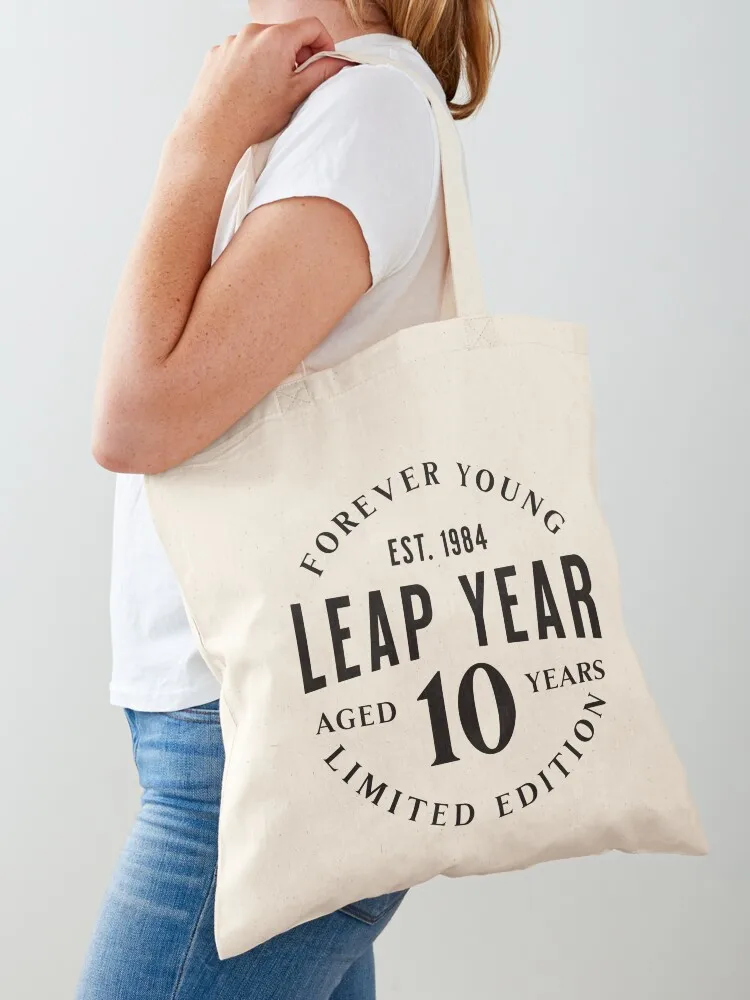 

Leap Year Birthday 1984 Vintage Label Aged 10 Years Tote Bag shopper bag women Canvas shoulder bag custom bags