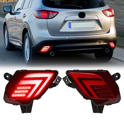 LED Rear Bumper Reflector Lights For Mazda CX5 CX-5 2013 2014 2015 2016 Driving Auto Brake Warning Dynamic Turn Signal Lamps 12V