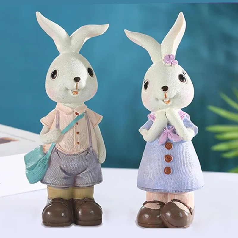 

Cute Resin Rabbit Table Ornament Creative Bunny Table Decoration Happy Easter Party Decor For Home Birthday Gift