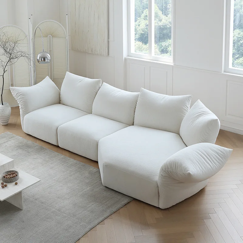 Petal Shape Cloth Sofa Set  Italian Simple Art Design Couch Corner Living Room Home Furniture European Idyllic Style New Arrival