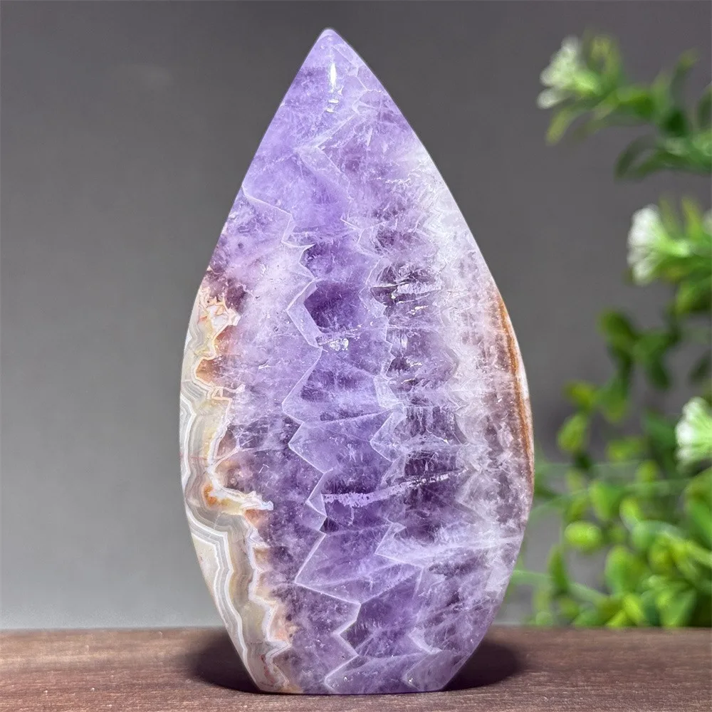 Natural Dreaming Amethyst Agate Free-form Torch Mineral Gemstone Meditation Healing Witchcraft Energy Home Lucky Decor Gift