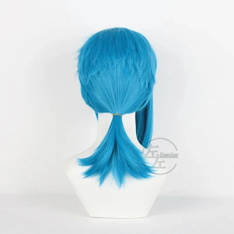 Game Arcane Season 2 Front Lace Wig Blue 45cm Bangs Short Heat Resistant Hair Jinx Cosplay Halloween Prop For Women - view 4