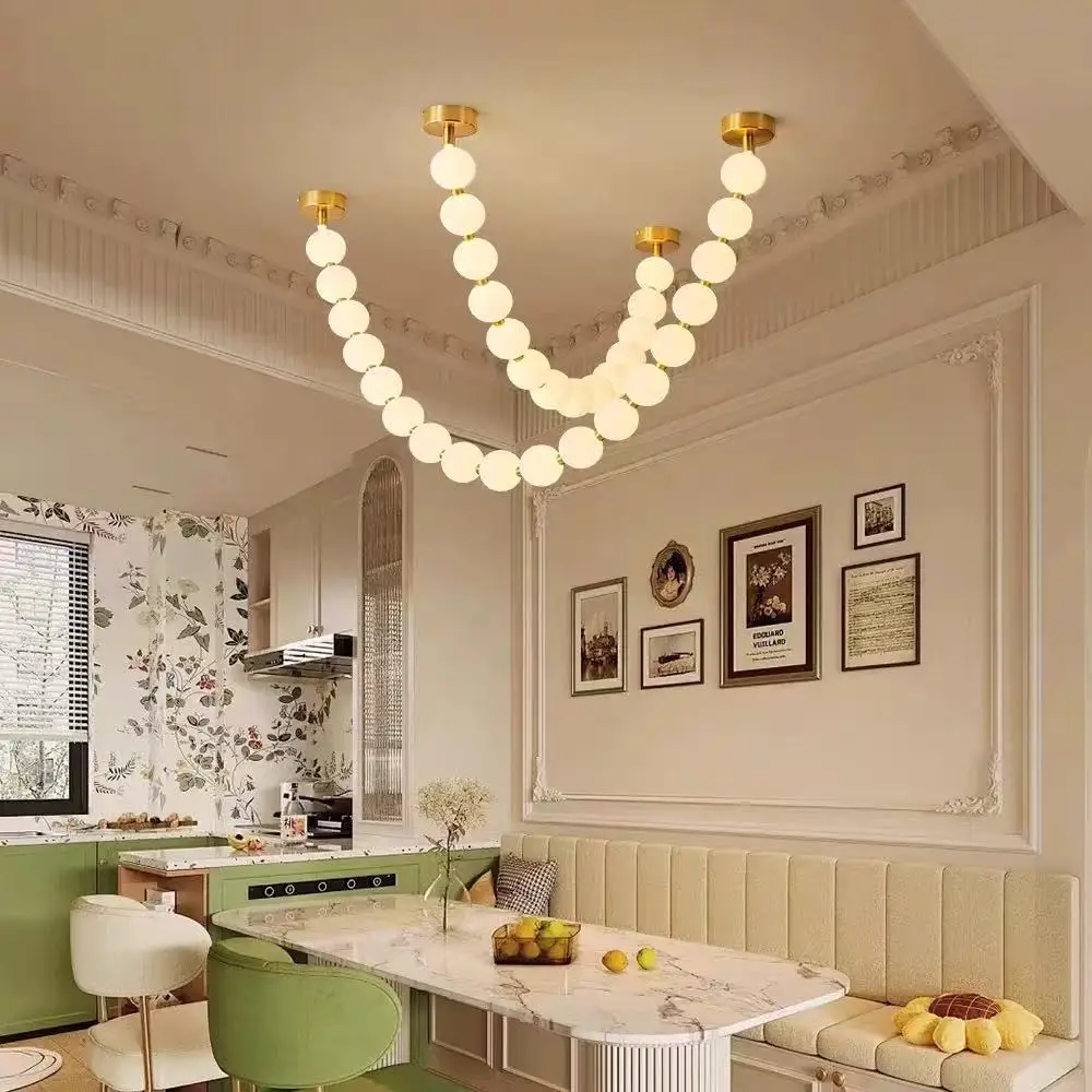 Susan's Necklace Glass Bubble Gold Chrome 2026 Pendant Light Chandelier Luminaire Hanging Lamp For Foyer Dinning Room