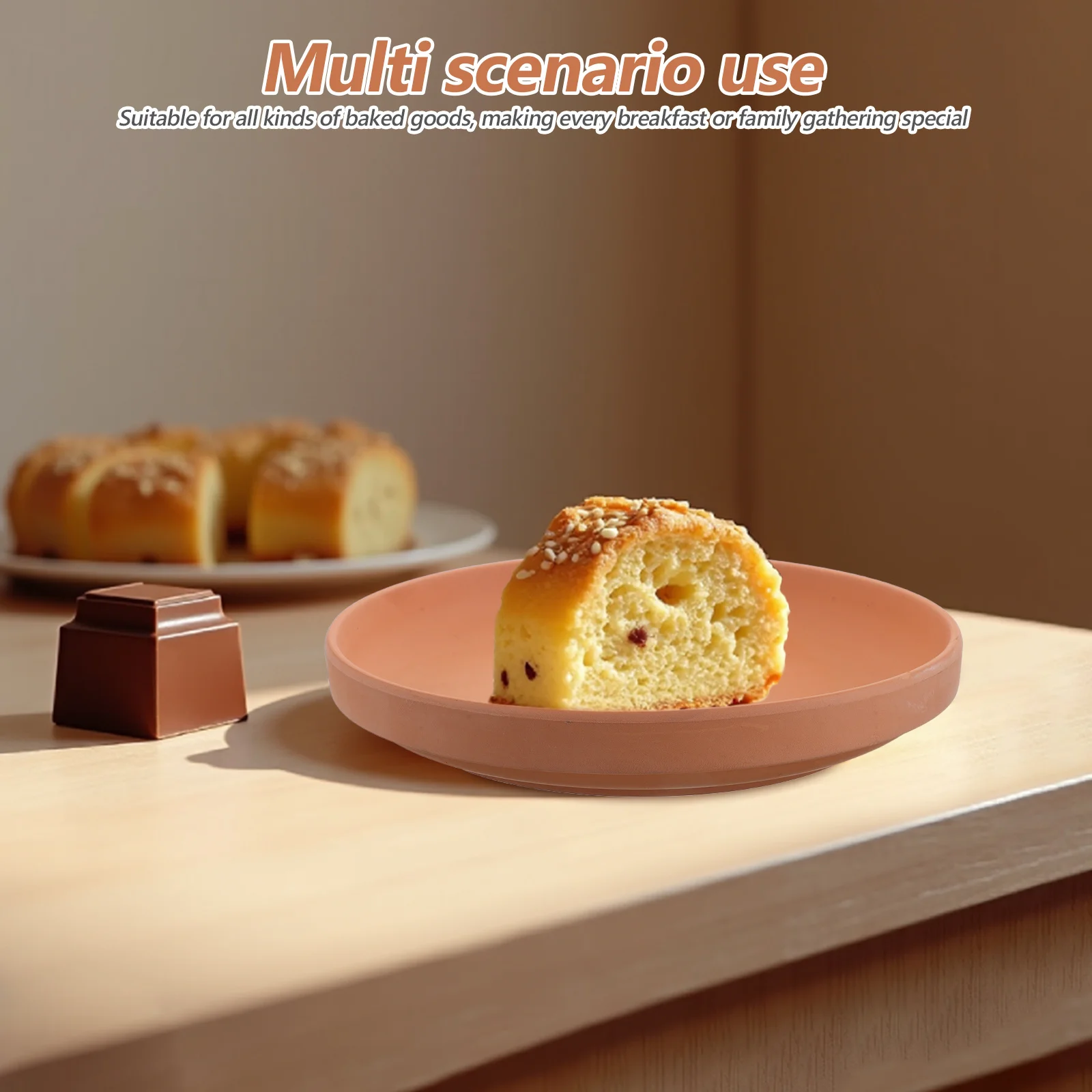 

9.6 Inch Bread Warmer Stone Round Terracotta - Heat Retaining Kitchen Food Warming Plate for Tortillas Pastries Buns - Rustic