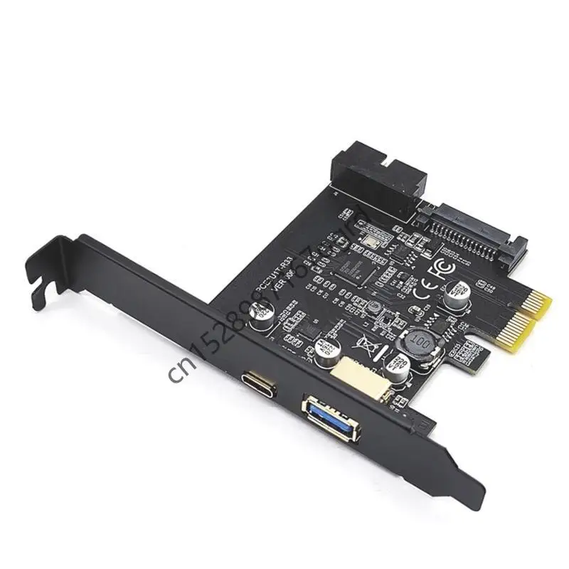 محول توسيع PCIE إلى USB Type-C لـ Desktop PC Hrleghis Front Easy Easy Insert 634a