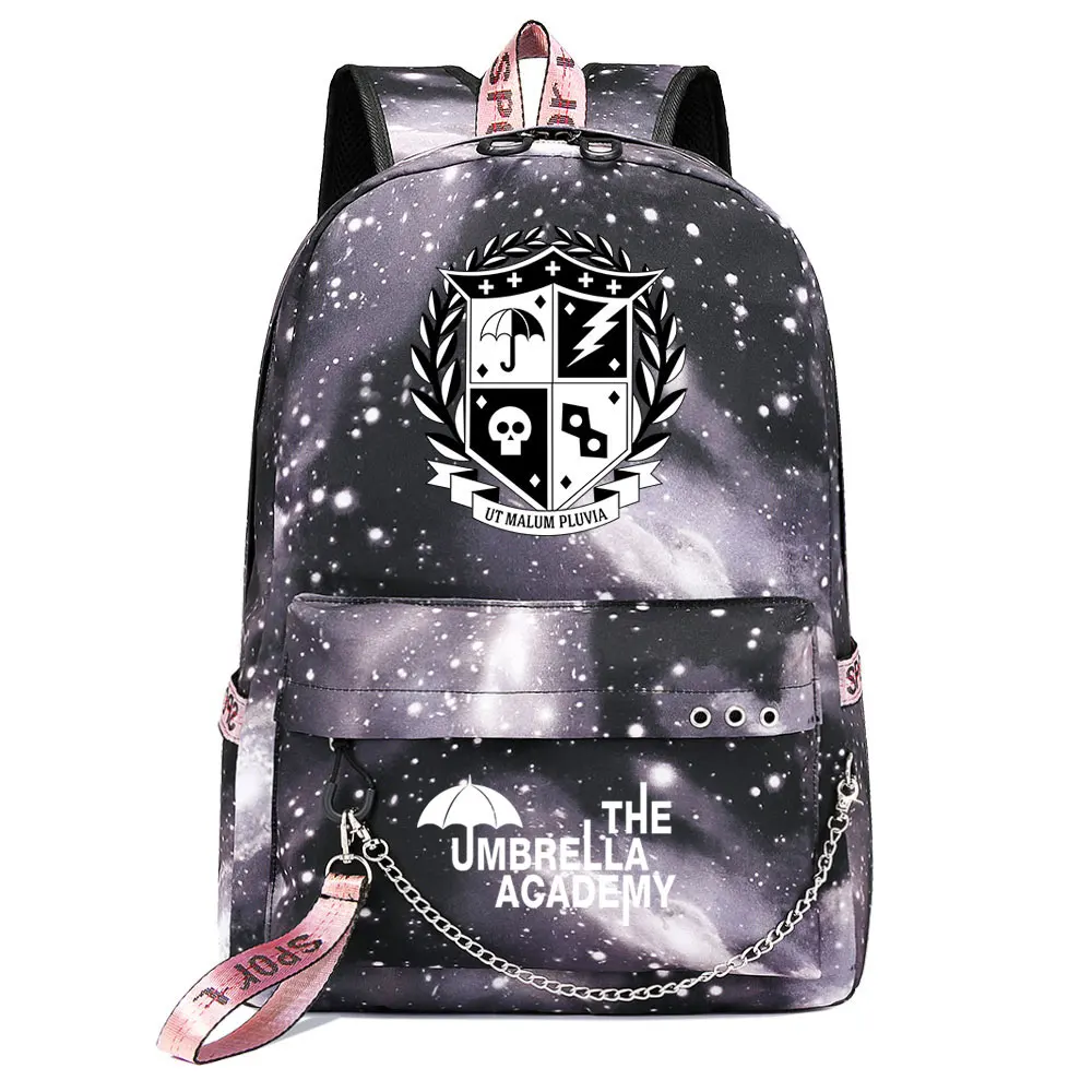 De Umbrella Academy Dames USB-kettingrugzak Jongens Meisjes Kinderen Schooltas Heren Rugzak Packsack Boekentas