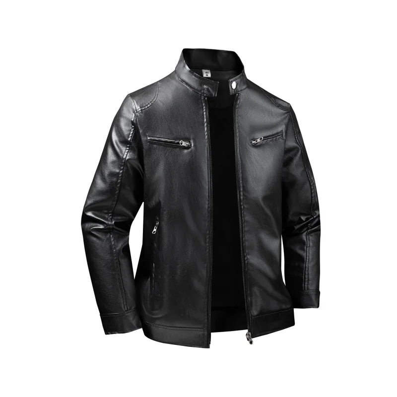 

Leather Jacket Handsome Trendy Men's Business Leisure Leather Coat New Men's PU Motorcycle Quality Brand Korean Leather Jacket
