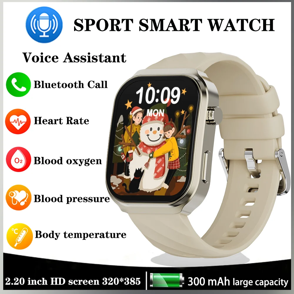 

Xiaomi Mijia Smart Watch 2.2'' Heart Rate Blood Oxygen Monitoring Watch Outdoor Sports Bluetooth Call Waterproof Watches for Men