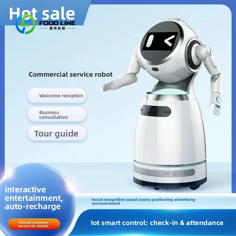 Customized Intelligent Commercial Service Robot Handles Welcoming Security Patrols Facial Recognition Event Welcoming Robot