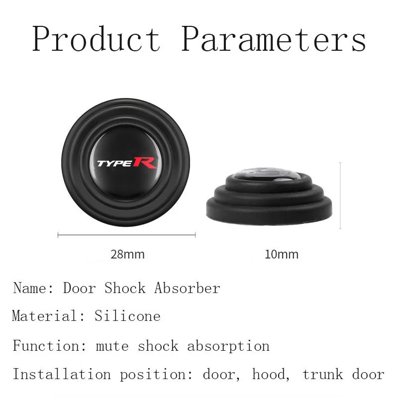 Car Door Shock Absorbing Pad Anti-collision Silicone Silent Cushion Sticker For Honda Type R TYPER Civic CRV Accord Hrv