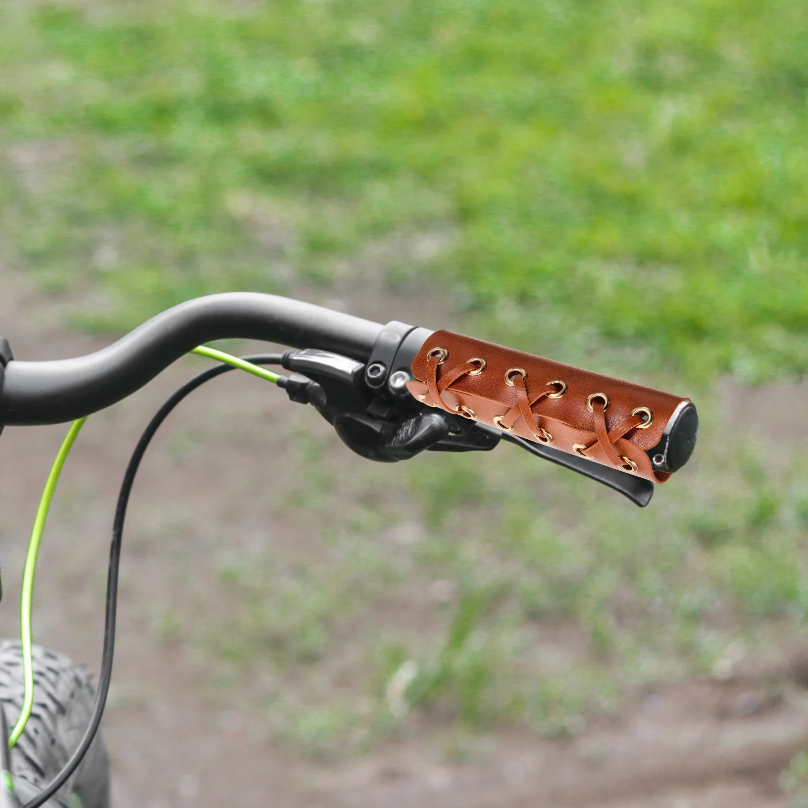 

1Pair Mountain Bike Grips Premium Artificial Handlebar Covers Anti-Skid Shockproof Bicycle Handle Grips for Long