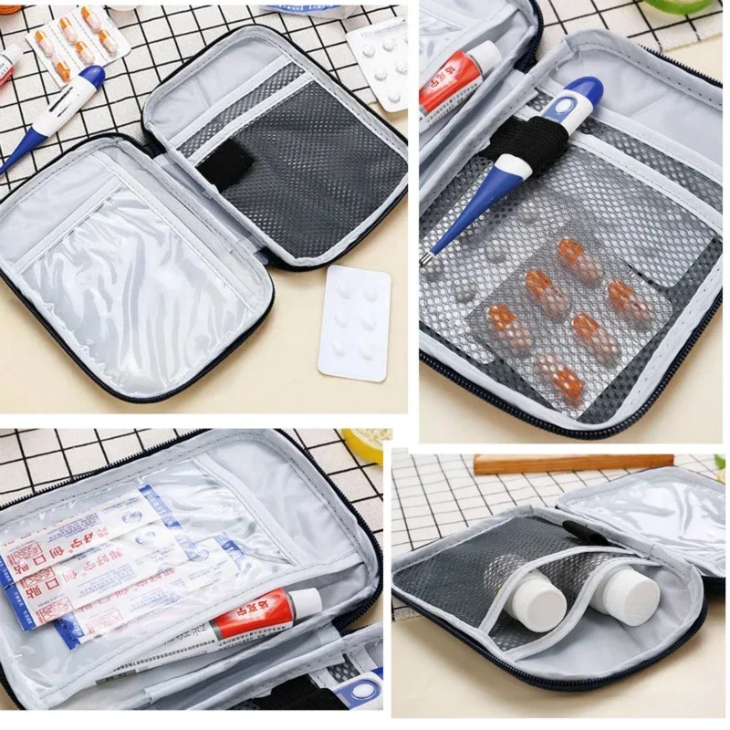 Draagbare Outdoor Ehbo-kit Bag Pouch Reizen Geneeskunde Pakket Emergency Kit Tassen Kleine Geneeskunde Divider Organizer