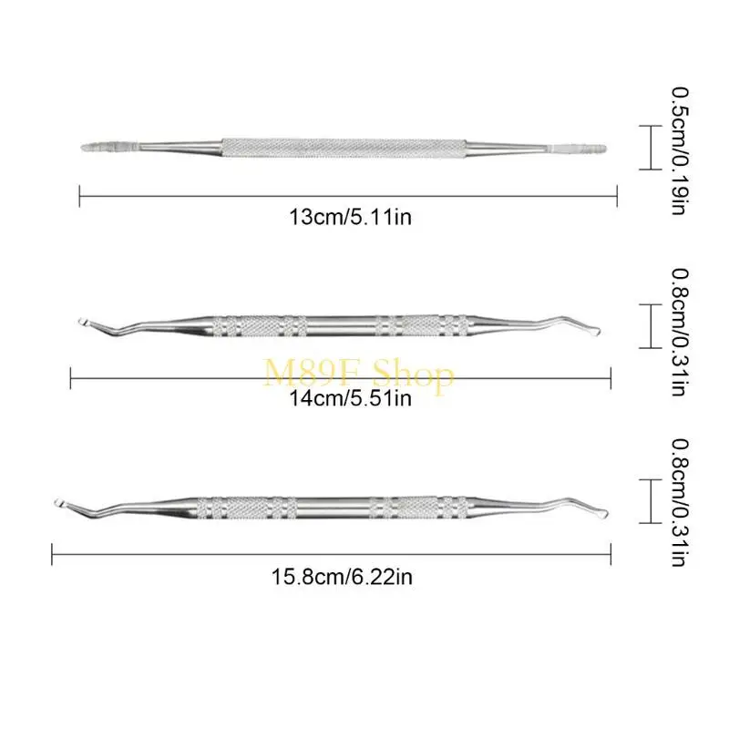 M89F Professionele ingegroeide teennagelgereedschap 6/9 st roestvrij staal Pedicuring ingegroeide teennagels Corrector Set
