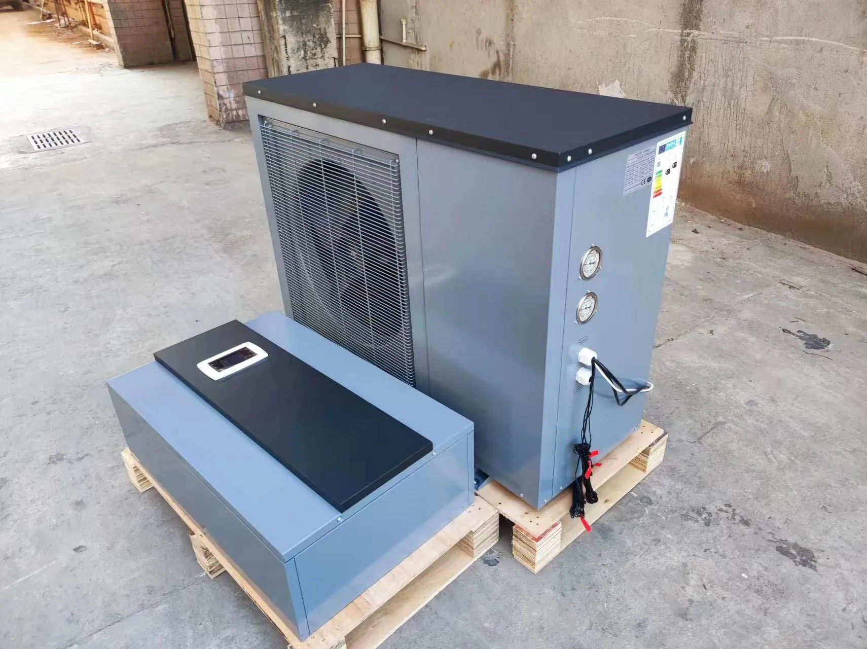 Bomba de calor dividida con inversor de CC de 11kw, calefacción y refrigeración de agua caliente, 240V, controlada por WIFI