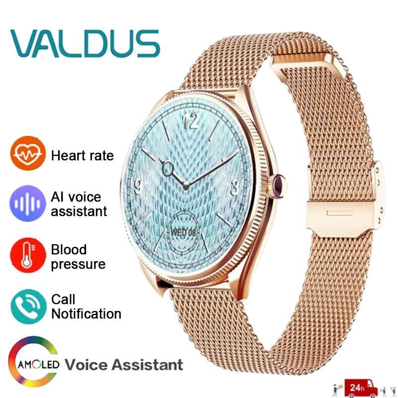 VALDUS VL60 Pro AMOLED Smartwatch Women Full Touch Screen Bluetooth Call Sleep Monitor Long Battery Life Sport 2025 Smart Watch