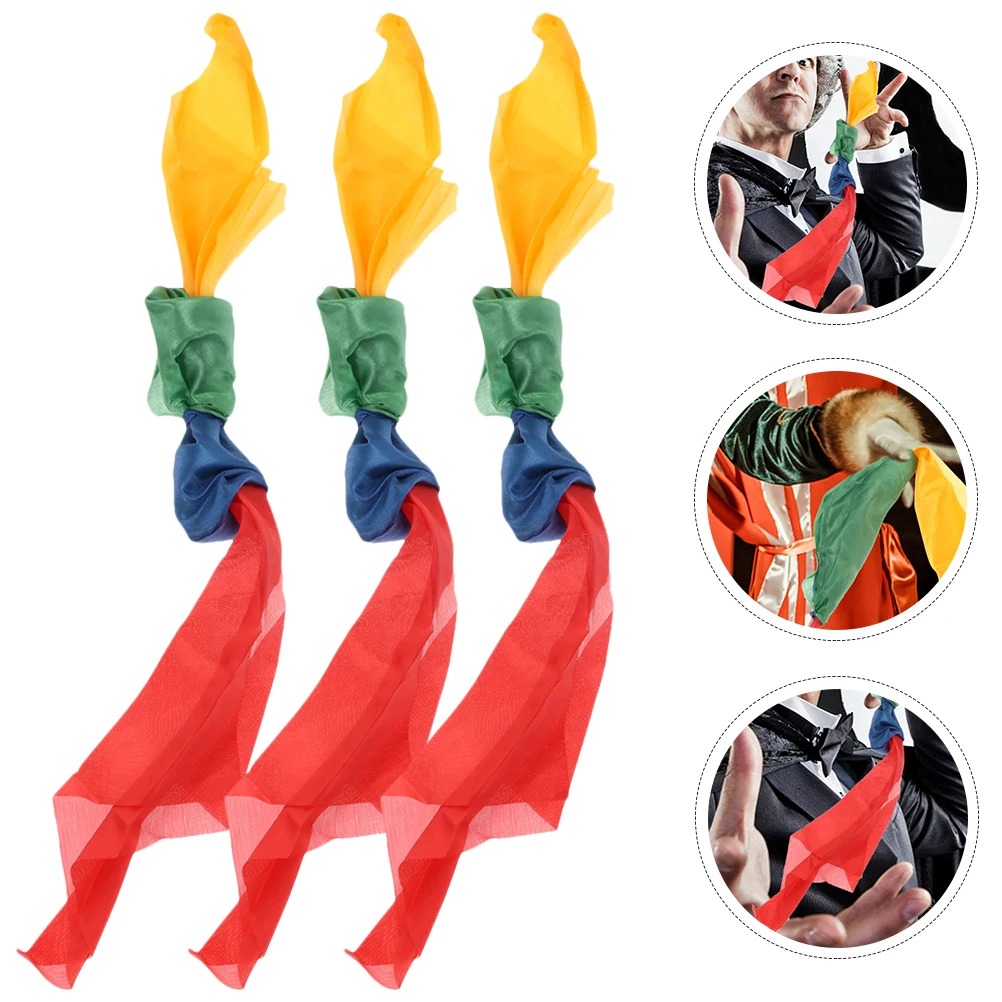 ผ้าพันคอสี่สี 6 ชิ้น อุปกรณ์ประกอบฉากพรีเมียมสำหรับงานปาร์ตี้เด็ก การแสดงบนเวที อุปกรณ์มายากลน้ำหนักเบา พกพาสะดวก อุปกรณ์เสริมสำหรับนักมายากล