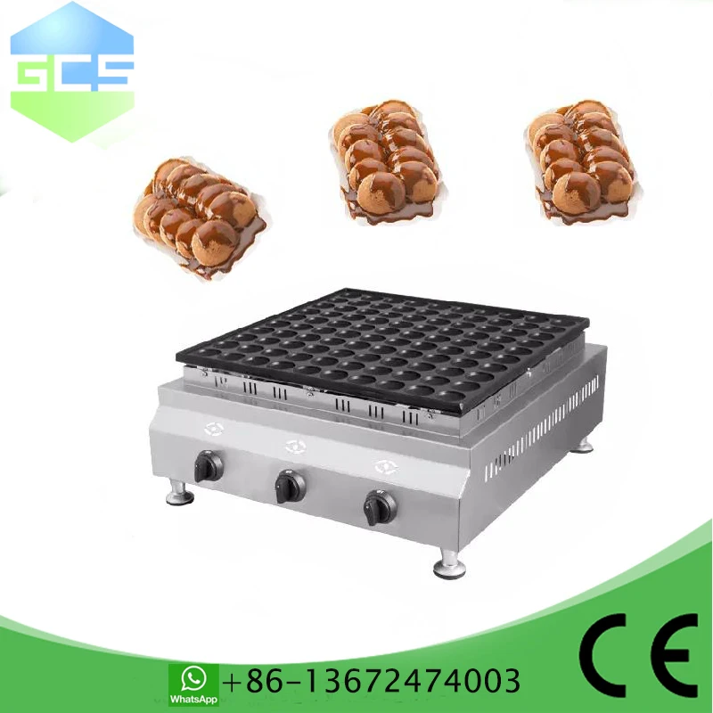 LPG Gas Type 100 Holes Poffertjes Maker Machine Mini Pancake Machine Grill Mini Pancake Waffle Maker