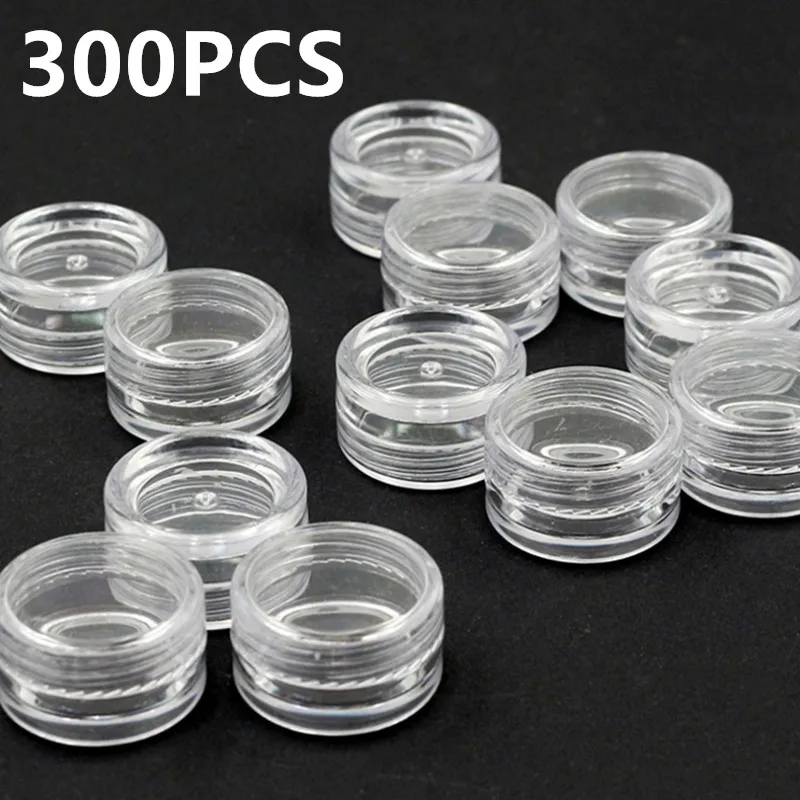 50/100/300pcs 5g Transparent Cosmetic Bottles Containers Pot Sample Clear Cream Jar For Nail Arts Small Clear Can Tin For Balm