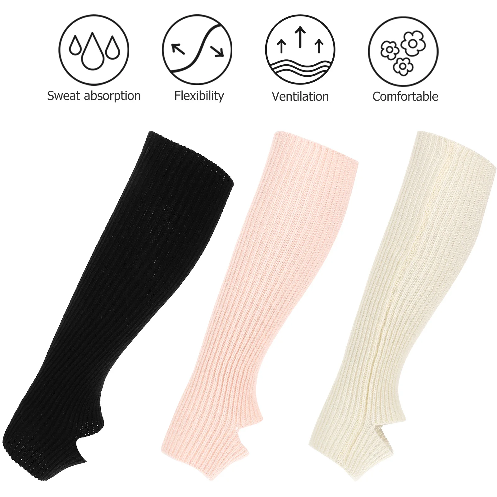3 أزواج محبوك تدفئة الساق للنساء غطاء الساق الدافئة لينة مريحة تناسب المألوف نظرة الشتاء الخريف ارتداء الباليه الرقص اليوغا #5