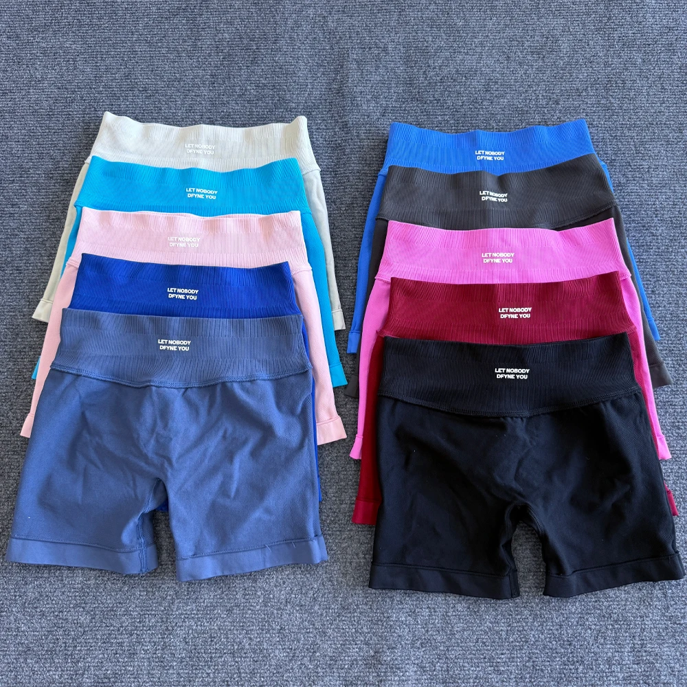 Short d'impact avec Logo pour femmes, short de Yoga sans couture, Scrunch Bum, Short de sport, entraînement, motard, Fitness