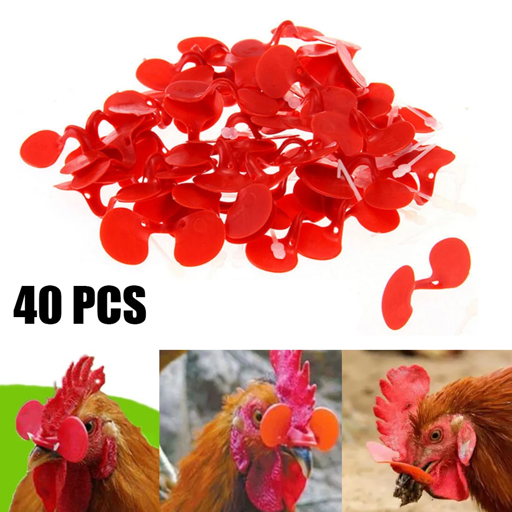 40Pcs Pinless No Pin Bolt Bird Chicken Peepers Eye Glasses Pheasant Poultry Blinders Spectacles Anti-pecking Feed Plier Tool