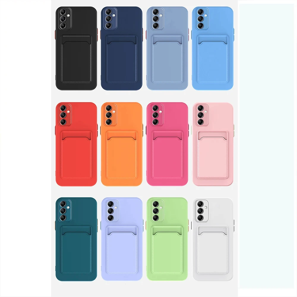 Card Holder Silicone Phone Case For Samsung Galaxy A55 A35 A54 A34 A25 A15 A54 A16 A26 A36 A56 A05S 4G 5G 5 G Shockproof Funda