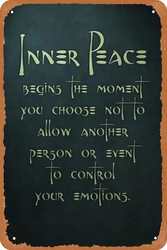 Inner Peace begins... Poster Retro Metal Tin Sign Home Bar Man Cave Wall Decor