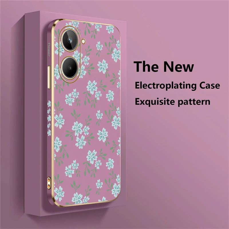 Pattern Phone Case For OPPO Realme 10 11 9i 9 Pro Plus GT2 NEO 3 Master Narzo 50A Plating Silicone Soft Shockproof Cover