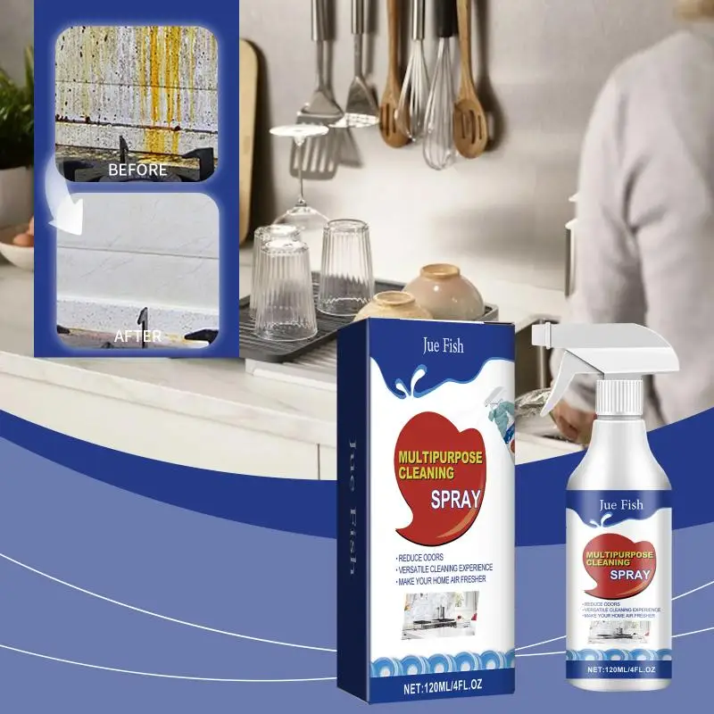 

Многофункциональный чистящий спрей Jue Fish: универсальное средство для удаления сильных жирных и масляных пятен, а также пятен от плитки для кухни и дома