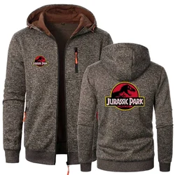 New Men's Hoodies JURASSIC PARK Dinosaur World Graphic Sweatshirts Leisure Cardigan Men Hooded Pullovers Zipper Hoodies