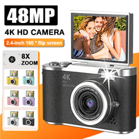 4K CCD 8X Digital Zoom Digital Camera for Student 48MP Compact Digital Photography Camera 180°Flip Screen Selfile Camera  RENEAR