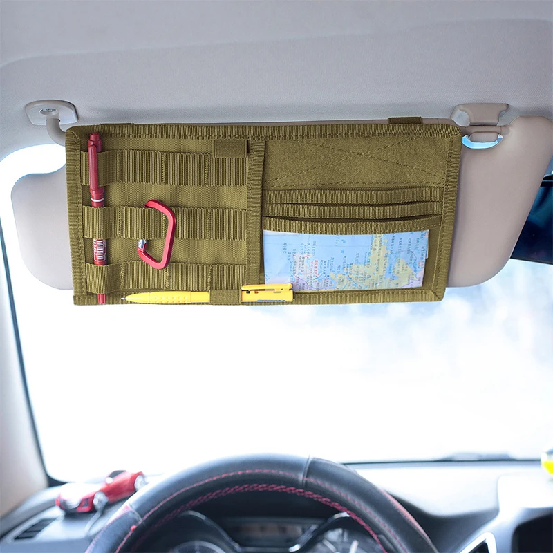 

Тактический охотничий универсальный автомобильный козырек-органайзер, чехол-держатель для автомобильных аксессуаров, солнцезащитный козырек, сумка-органайзер Molle, сумка для хранения EDC