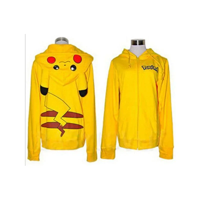 Pokemon Yellow Pikachu Sweatshirt Hoodies Cartoon Printed Clothe Sweatshirt Women Hooded Spring Autumn Winter Casual Long Sleeve