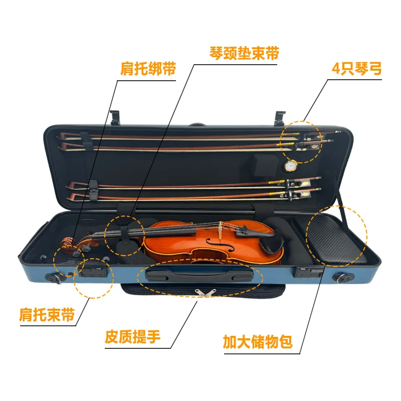 Violin Case 4/4, Stylish Portable Shockproof Pressure-Resistant for Travel, High-Quality Durable Violin Box, Trendy Design