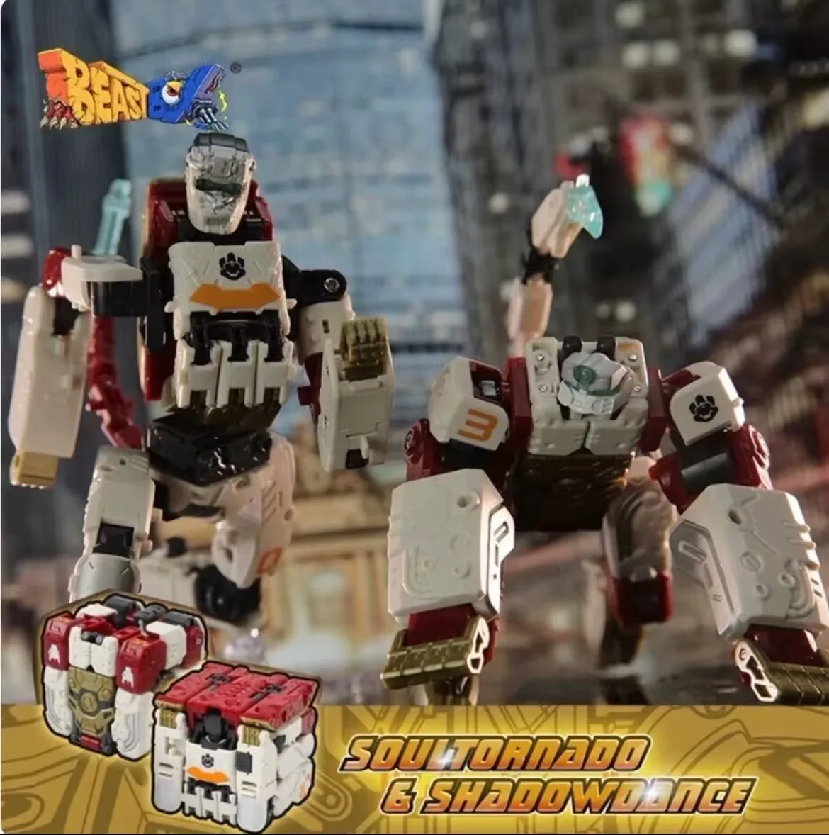 Em estoque 52 brinquedos beastbox soultornado & shadowdance figura de ação de brinquedo transformador, brinquedo de conversão colecionável, figura de ação