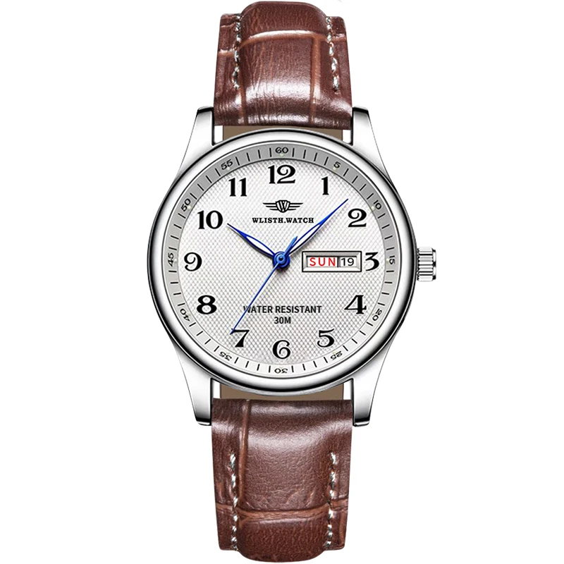 

Best Selling Luxury Men's Watch Quartz Watch Retro Day Date Calendar Wristwatch Fashion Leather Strap Men Watches Men Gifts