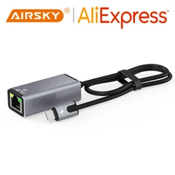 AIRSKY-RJ45 Lightning to Ethernetアダプター,Apple iPhone iPad PD急速充電器,CタイプUSB,モバイルゲーム,グレー,ブルー,ピンク,1000m