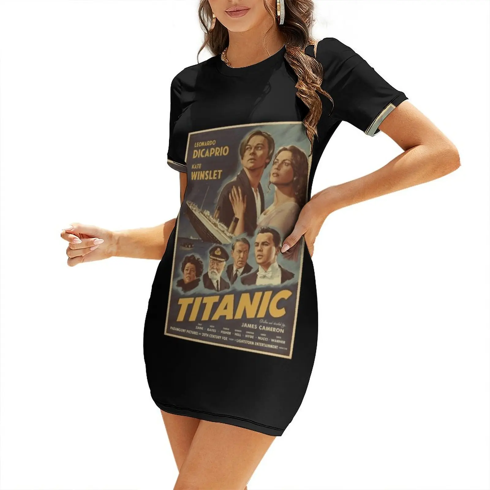 

Titanic Short-Sleeved Dress festival outfit women Women's clothing elegant guest wedding dress Dress