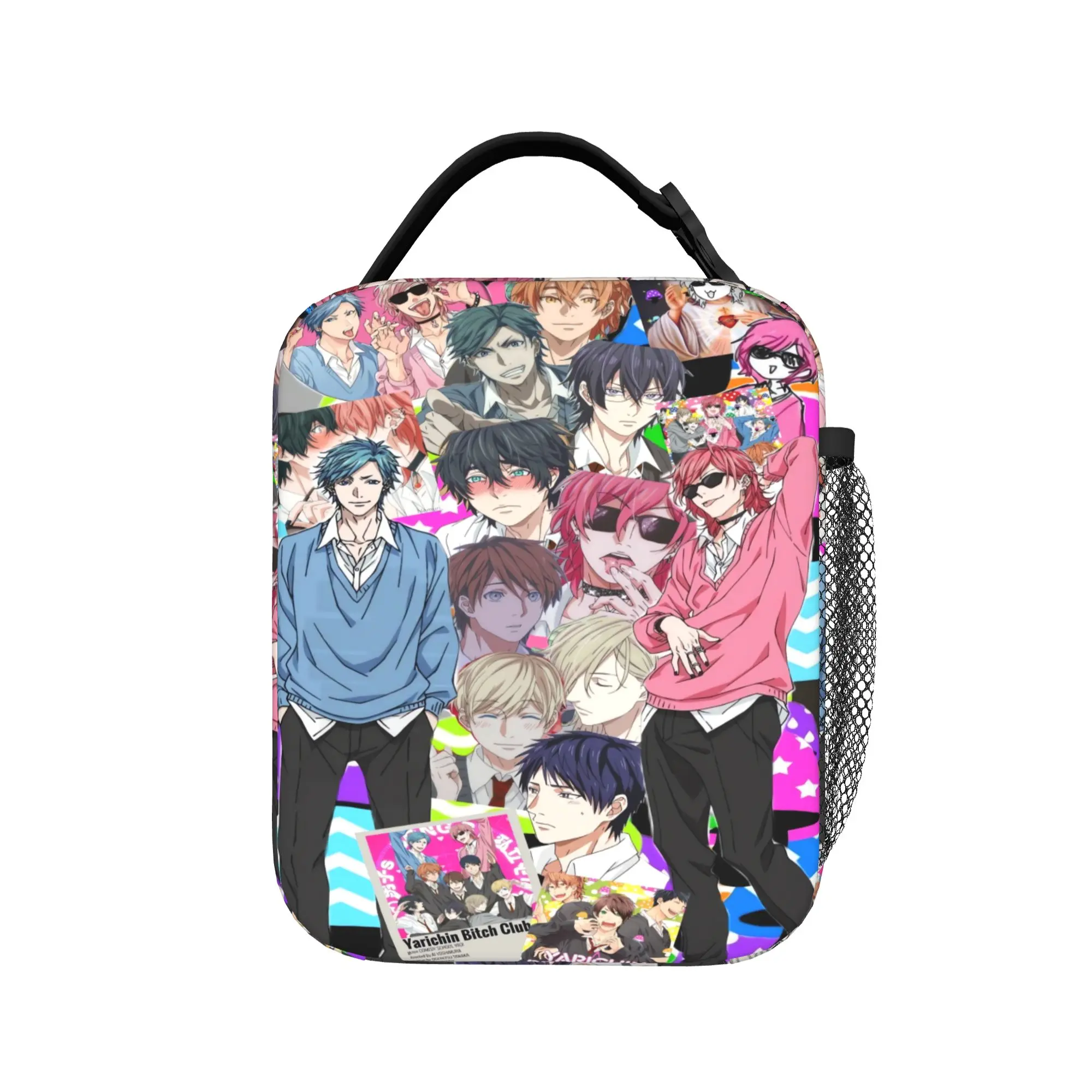 Yarichin B Club Yuri Lunch Bag  Outdoor Picnic Lunch Box For Women Funny Print Tote Food Bags Oxford Convenient Cooler Bag