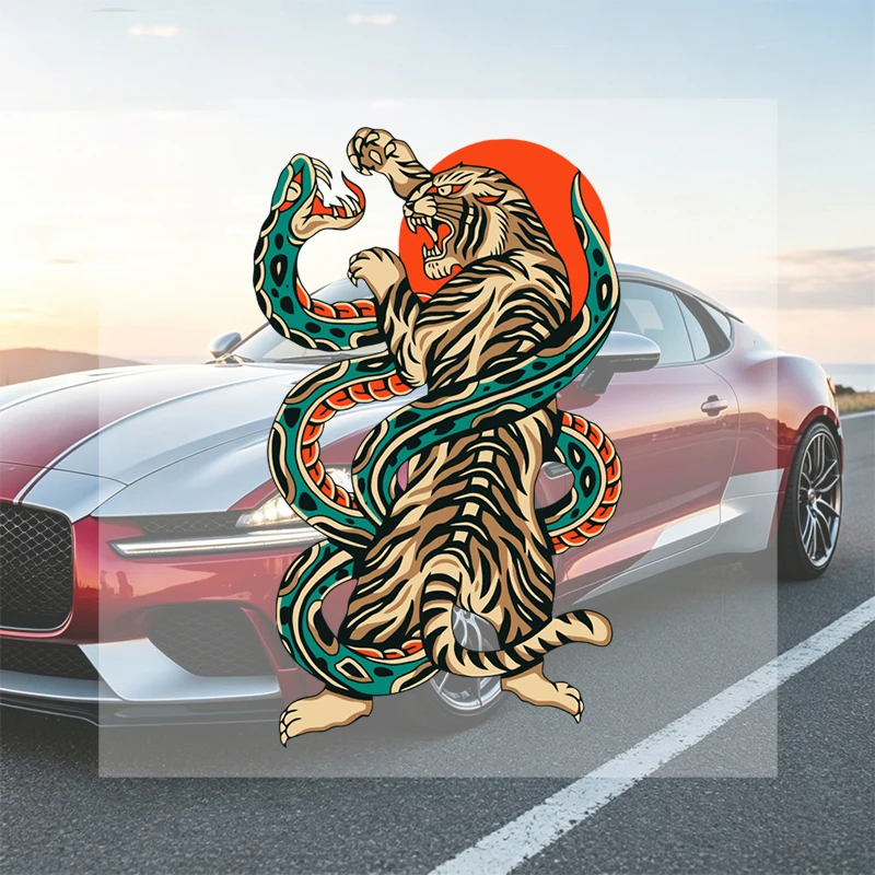 Car Stickers Tiger Snake Vinyl Decal Waterproof Die Cut Sun Proof Durable for Fuel Tank Gas Cap Bumper Auto Decor