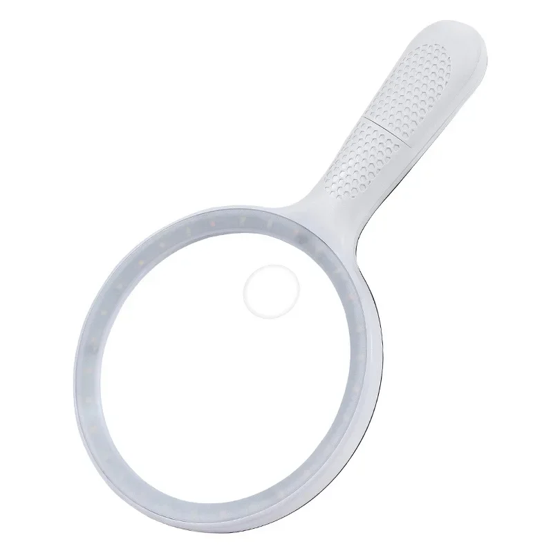 5X 10X Handheld Magnifier Portable Reading Magnifying Glass with 30  lights  Seniors Reading Inspection Coins Jewelry