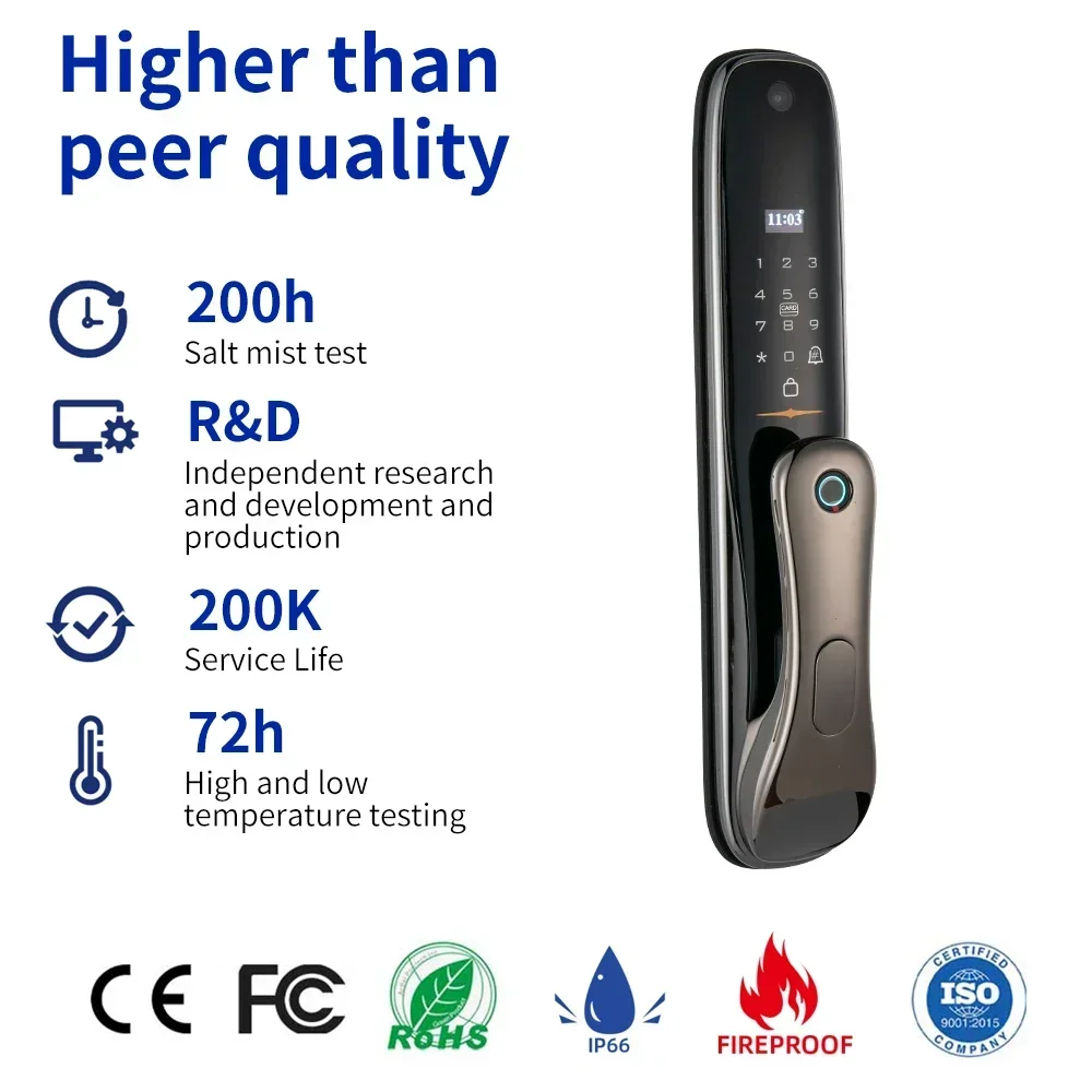 Cerradura inteligente con huella dactilar para puerta, dispositivo de cierre frontal para el hogar, fabricante