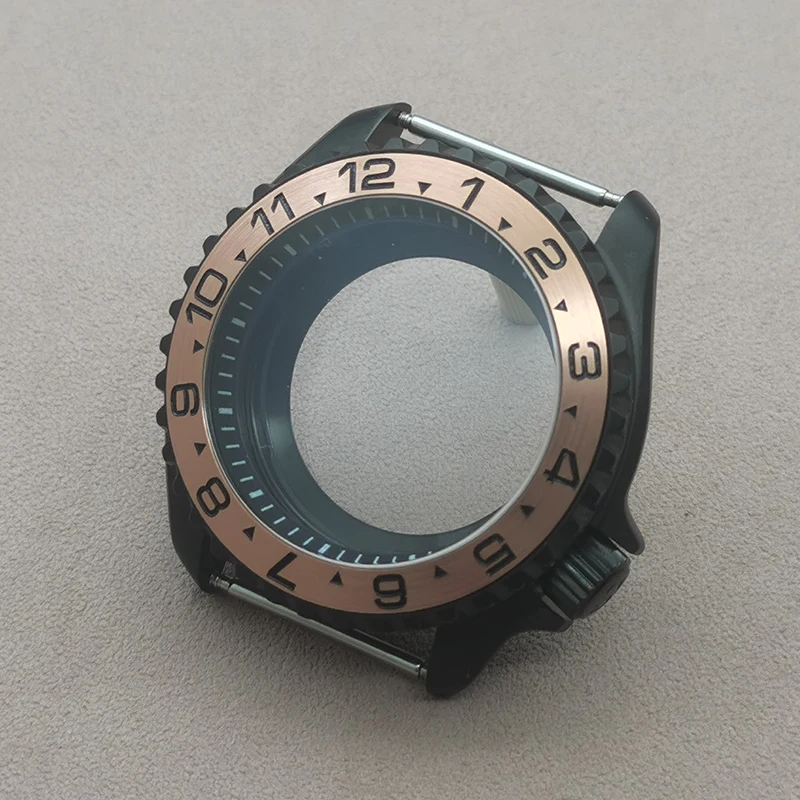 Mod 42mm SKX007 Watch Case Double Deck Sapphire Glass Fits NH35 NH36 4R 7S Movement Transparent Back Cover Men's Dive Watch Case