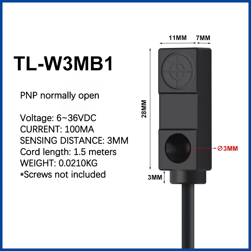 5mm sensing Proximity Switch TL-W5MC1 Inductive Switch Square Sensor DC10v-36vdc TL-W3MB1 NPN NO