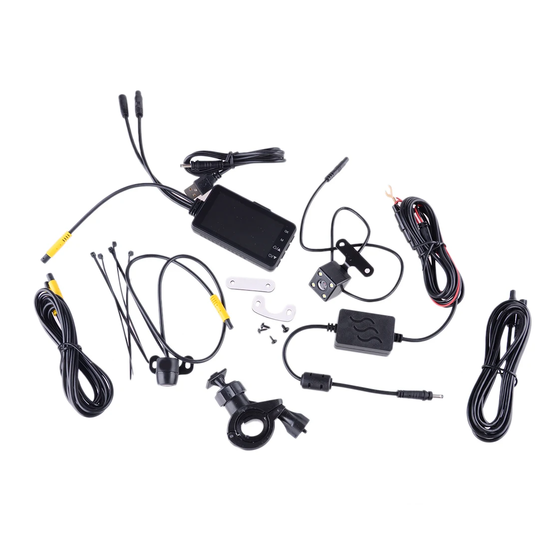 Black 5.0MP Waterproof Motorcycle 3" LCD Dual Action Lens DVR Logger Camera Video Recorder