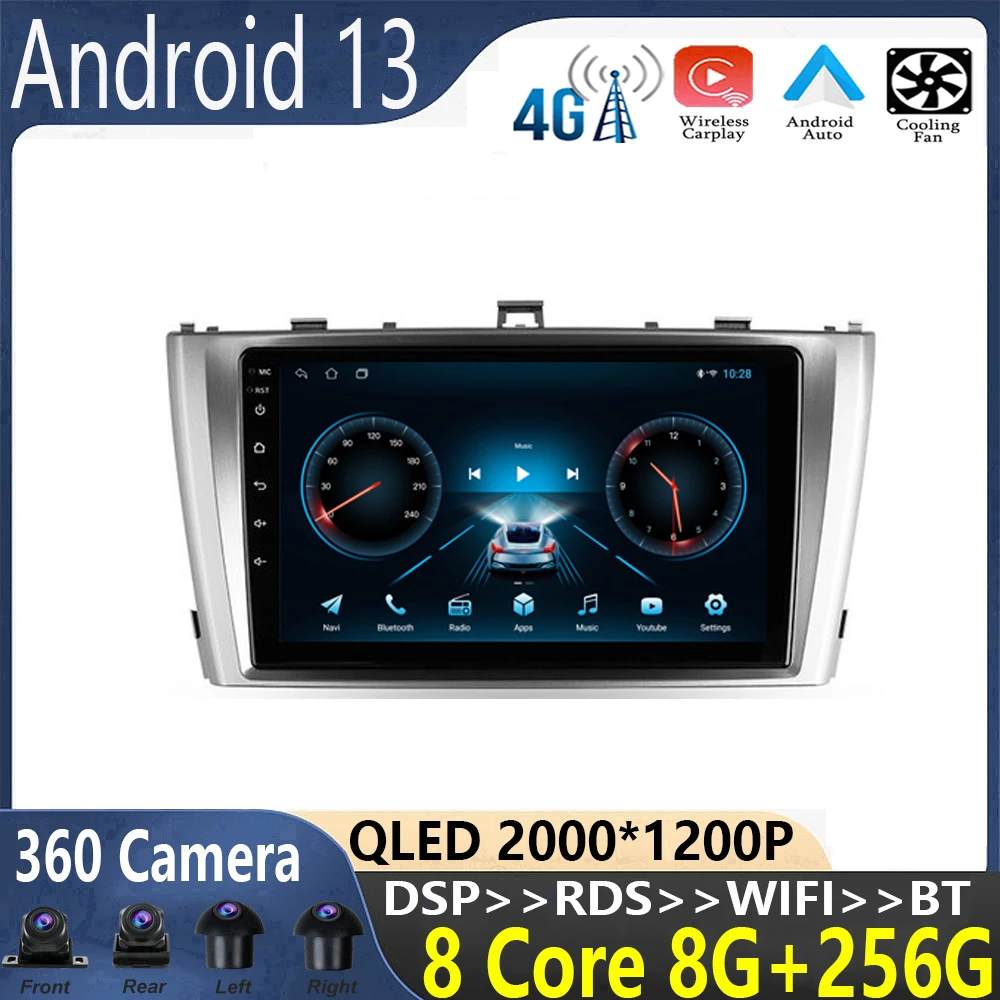 

9 inch android 13 For Toyota Avensis 3 2008 - 2015 Car Radio Multimedia Video Player Navigation 2 din auto wireless adapter